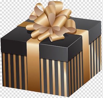 Black and orange gift box with ribbon, Christmas gift Box , Elegant Gift Box transparent background PNG clipart