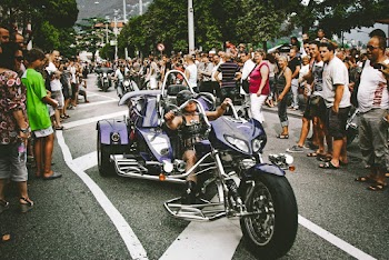 Black and Purple Touring Motorcycle