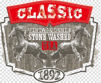 Black and red Classic Vintage Denim Stone Washed logo, Printed T-shirt Printing Animal print, Animal print transparent background PNG clipart