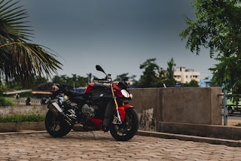 Black and Red Motorcycle