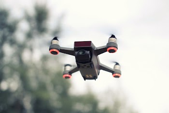 Black and Red Quadcopter Drone