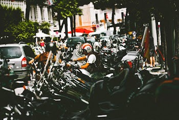 Black and Red Standard Motorcycle