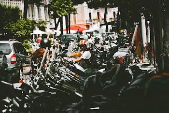 Black and Red Standard Motorcycle