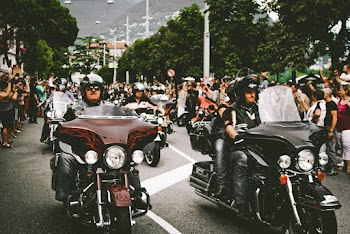 Black and Red Touring Motorcycle