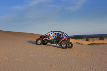 Black and Red Utv at the Desert