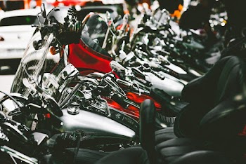 Black and Red Yamaha Naked Motorcycle