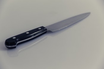 Black and Silver Kitchen Knife