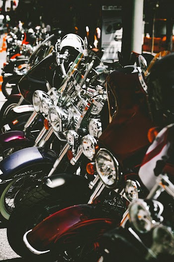 Black and Silver Touring Motorcycle