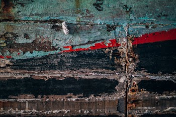 Black and Teal Wood Slabs