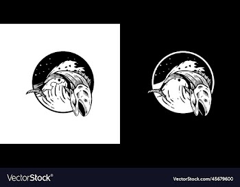 black and whit fish logo