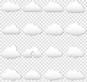 Black and white , 16 of the white clouds design material transparent background PNG clipart
