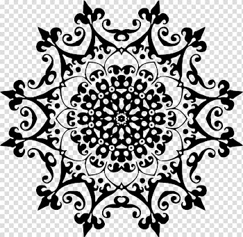 Black and white Abstract art , geometric ornament transparent background PNG clipart