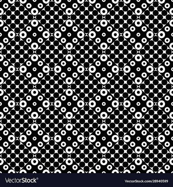 Black and white abstract circle pattern background vector image