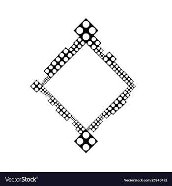 Black and white abstract geometrical dot border vector image