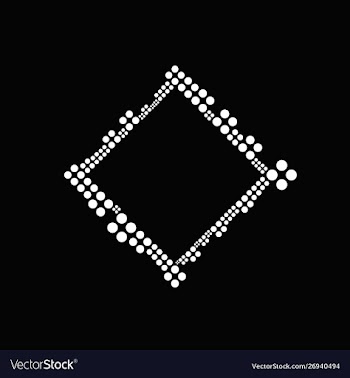 Black and white abstract geometrical dot frame vector image