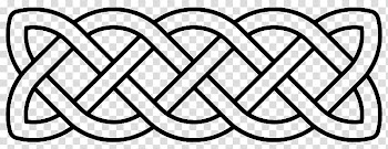 Black and white abstract illustration, Celtic Knot Banner transparent background PNG clipart