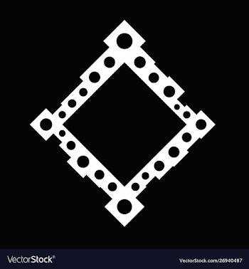 Black and white abstract minimal dot badge frame vector image