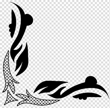 Black and white abstract painting transparent background PNG clipart