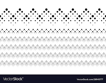 Black and white abstract repeating dotted pattern vector image