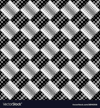 Black and white abstract seamless ring pattern vector image