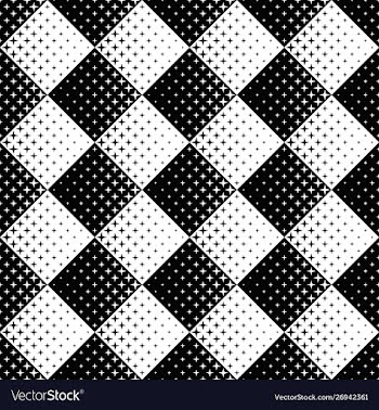Black and white abstract seamless star pattern vector image