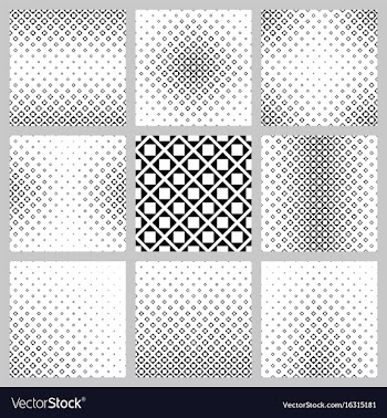 Black and white abstract square pattern set vector image