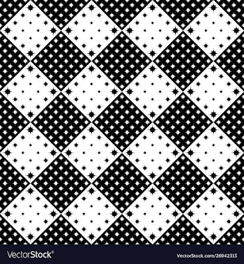 Black and white abstract star pattern background vector image