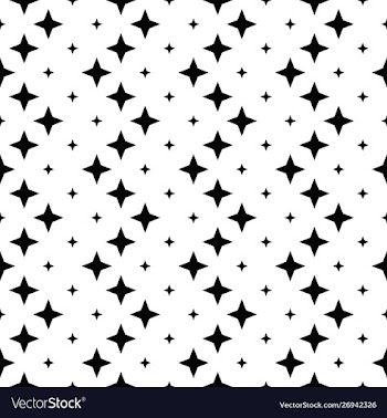 Black and white abstract star pattern background vector image