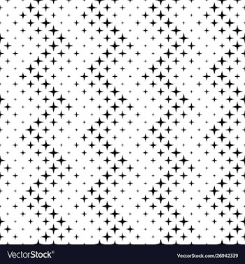 Black and white abstract star pattern background vector image
