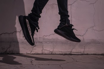 Black-and-white Adidas Yeezy Boost V2 Shoes