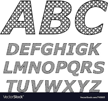 Black and white alphabet vector image