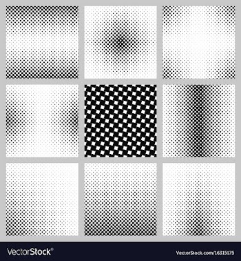 Black and white angular square pattern set vector image