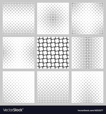 Black and white angular square pattern set vector image