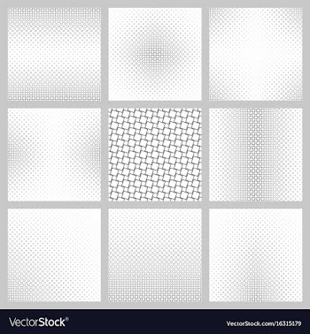 Black and white angular square pattern set vector image