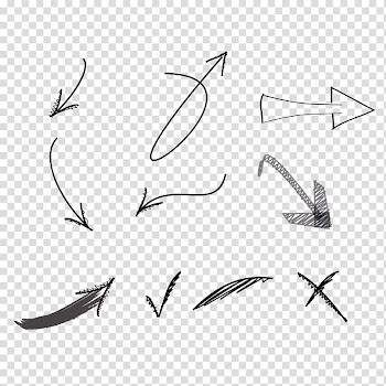 Black and white Arrow, Black and white pointing to the arrow transparent background PNG clipart