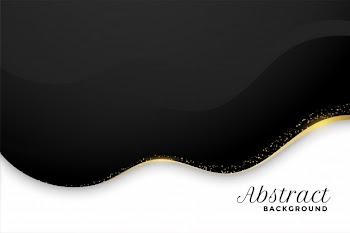 Black and white background in wavy style with golden sparkle Free Vector