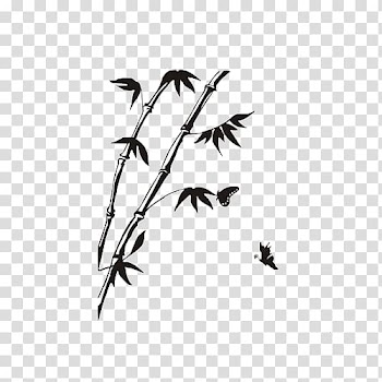 Black and white Bamboo Euclidean , Black and white bamboo transparent background PNG clipart