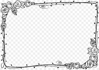 Black and white Beach rose Adobe Illustrator - Black Rose Corner Border 