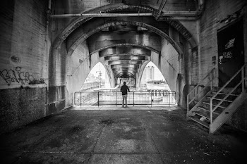 Black And White Below Bridge