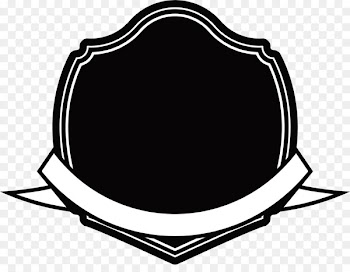 Black and white - Black shield ribbon 