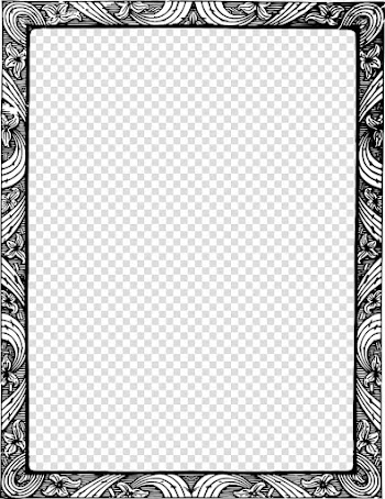 Black and white border, Classic , White Flower Frame HD transparent background PNG clipart