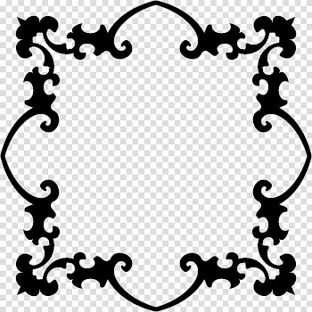 Black and white Borders and Frames Frames , flower transparent background PNG clipart