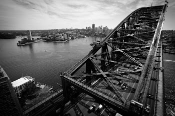 Black And White Bridge Over City