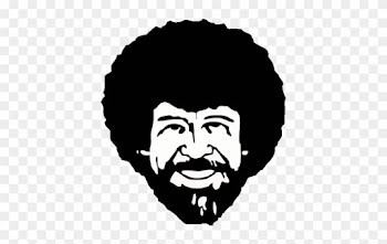 Black And White Butterfly Outline Clipart Download - Bob Ross T Shirt