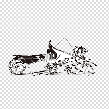 Black and white , Carriage artwork transparent background PNG clipart