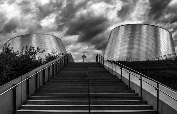 Black and White Cement Stair Photography