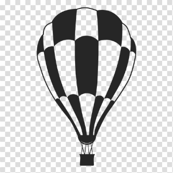 Black and white checkered air balloon balloon silhouette ...