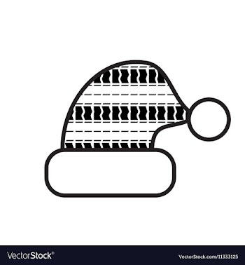 Black And White Christmas Hat Icon vector image