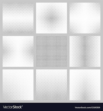 Black and white circle pattern set vector image