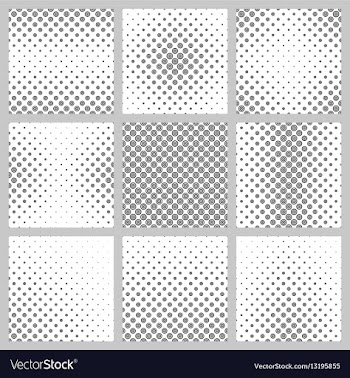 Black and white circle pattern set vector image